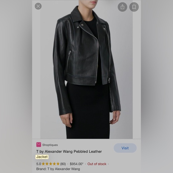 T by Alexander Wang Pebbled Leather Jacket - Picture 2 of 5